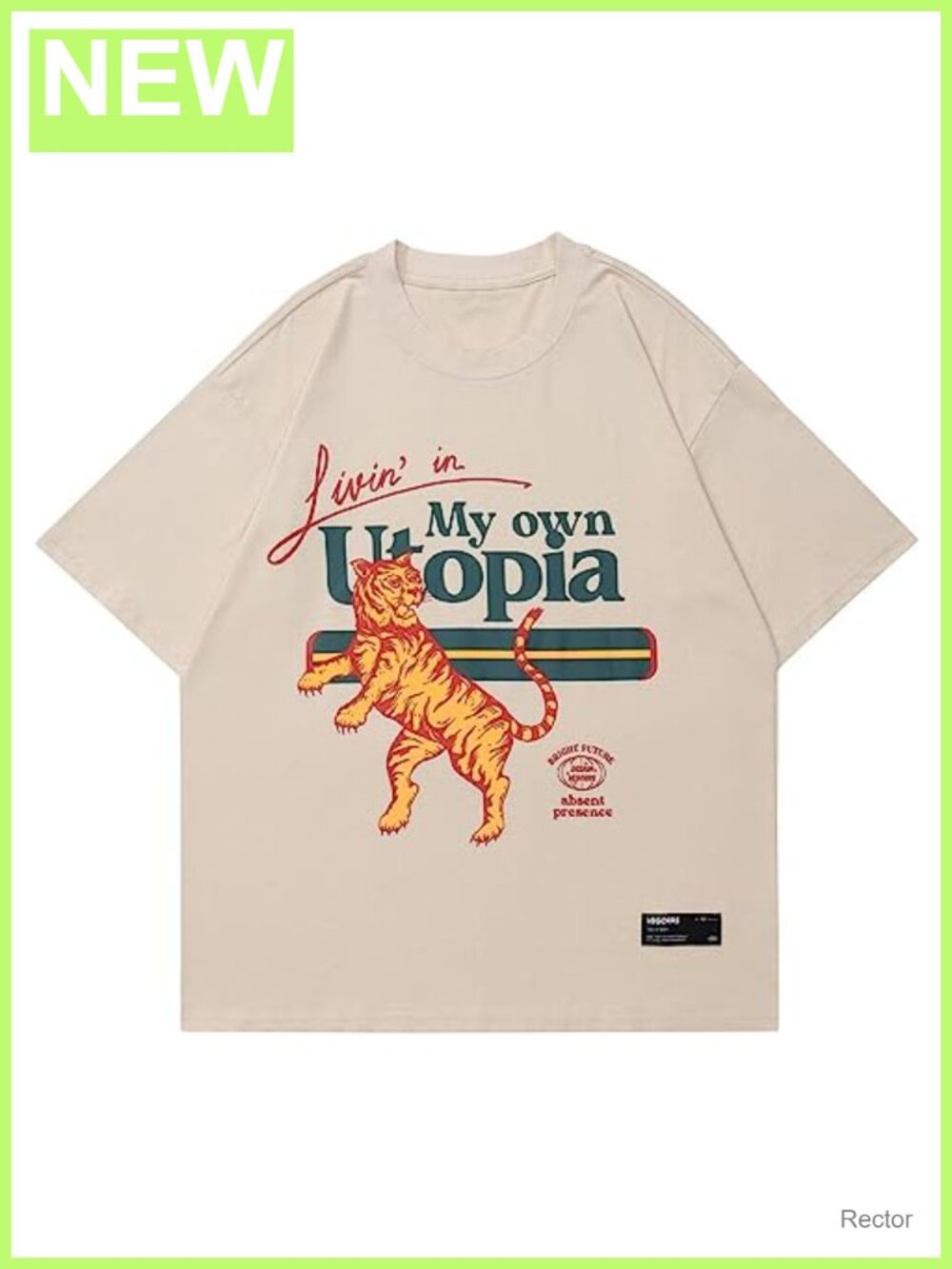 Oversized Tiger Graphic Tee Cotton Short Sleeve Crew Neck Streetwear Casual